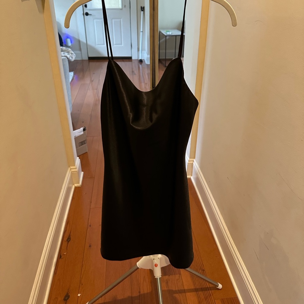 Black Hemline Slip Dress